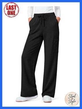 Women's Wide Leg Scrub Pants with Pockets